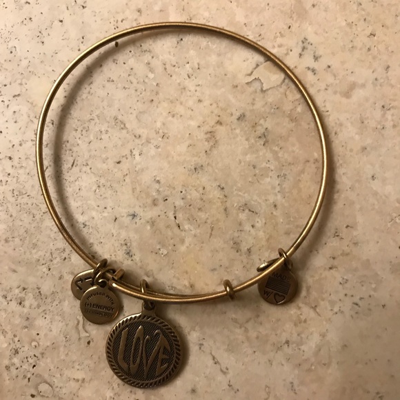 Alex and Ani Love Gold Bracelet Bangle - Picture 2 of 2